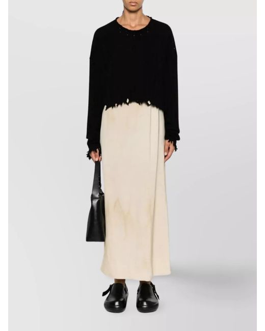 Uma Wang Black Cashmere Cropped Crewneck Jumper