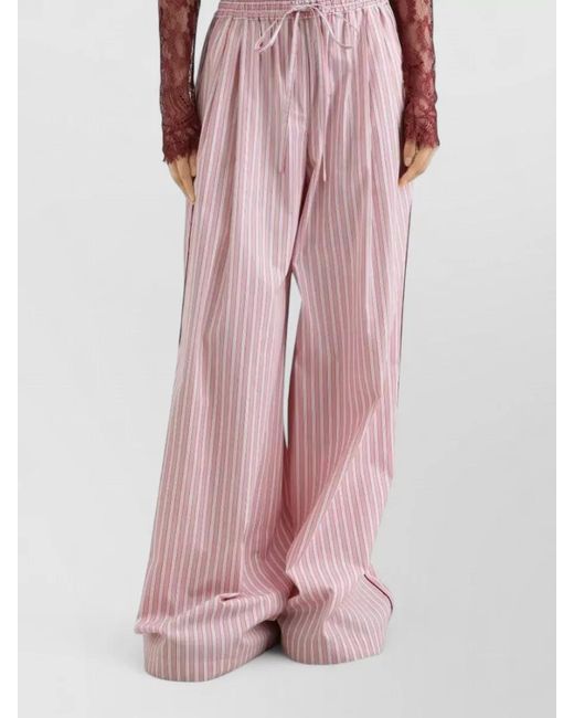 Dolce & Gabbana Pink High Rise Striped Lounge Pants