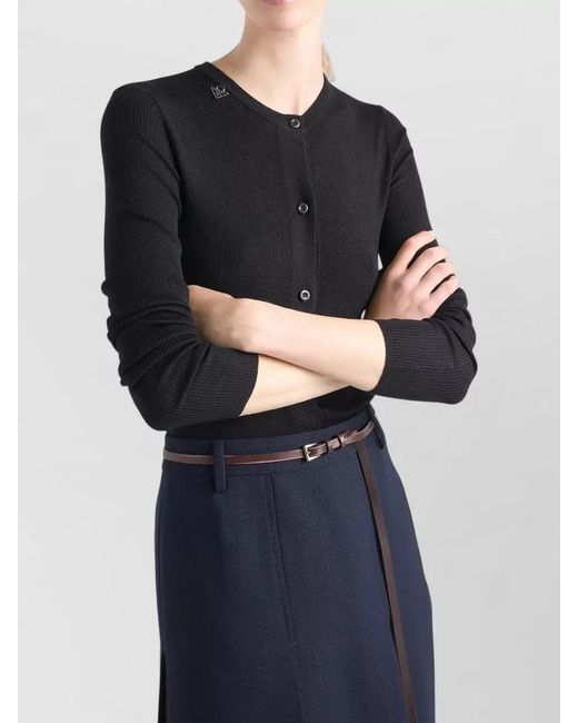 Prada Black Wool Cardigan