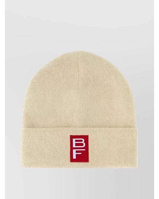 By Far Natural Alpaca Wool Blend Logo Beanie