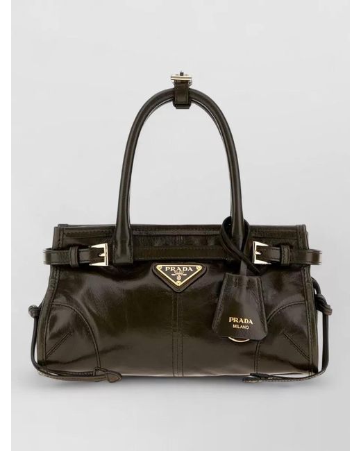 Prada Black Bonnie Mini Leather Clutch Bag
