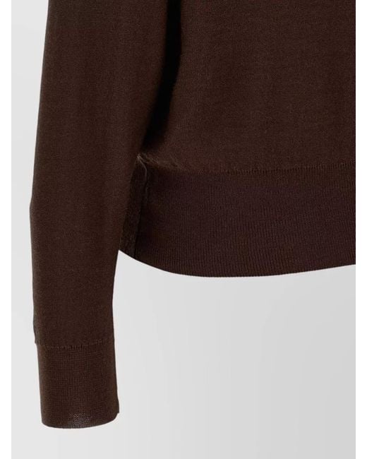 Lemaire Brown Trompe L Oeil Knit Cardigan V Neck