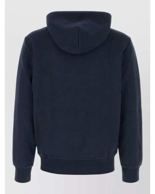 Polo Ralph Lauren Blue Cotton Blend Hooded Sweatshirt Front Pocket for men