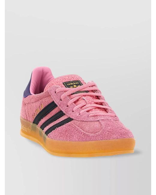 Adidas Originals Pink Suede Leather Gazelle Indoor Low-Top Sneakers