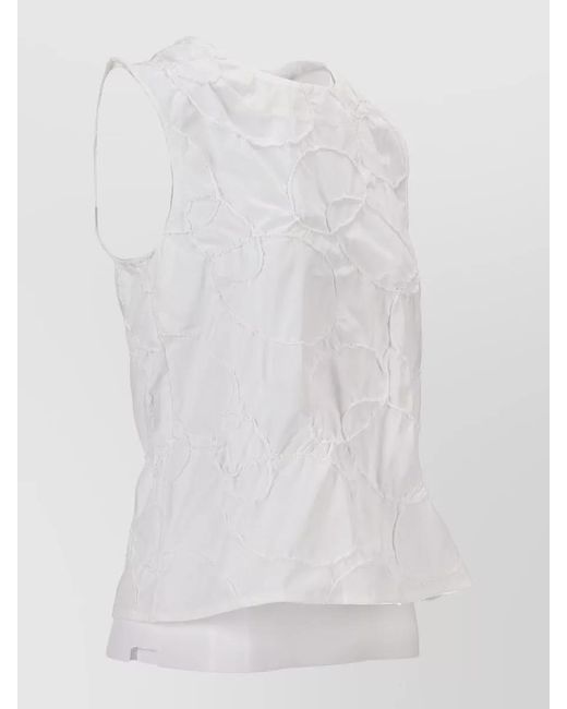 Niccolò Pasqualetti White Carta Tank Elastic Ring Embroidered Poplin