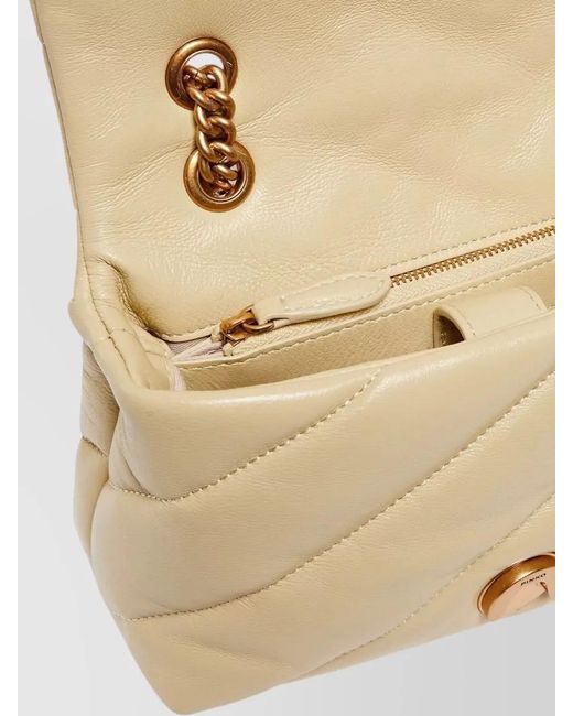 Pinko Natural Love Bag Puff Mini Leather Quilted Shoulder Bag