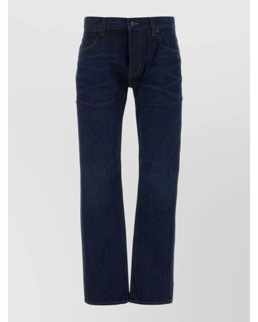 Gucci Blue Denim Trousers Straight Leg Belt Loops for men