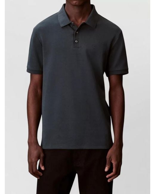 Calvin Klein Black Sportswear Polo Shirt Collar Short Sleeves for men