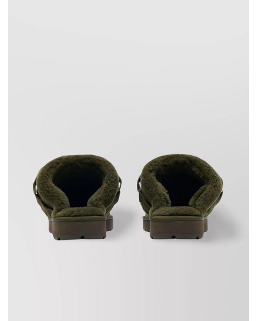 Burberry Green Shearling Suede Slippers for men
