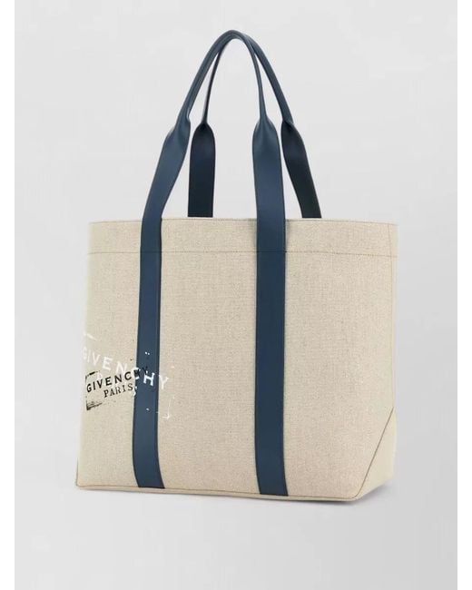 Givenchy Blue Canvas Shopping Shoulder Bag Dual Handles for men