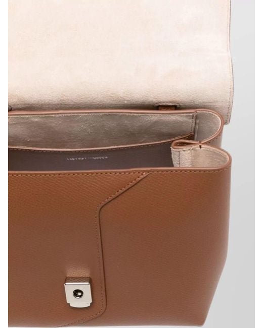 Emporio Armani Brown Small Leather Shoulder Bag Top Handle Strap