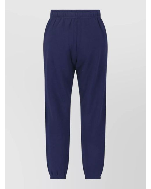Polo Ralph Lauren Blue Straight Leg Trousers Elastic Waist Ribbed Cuffs