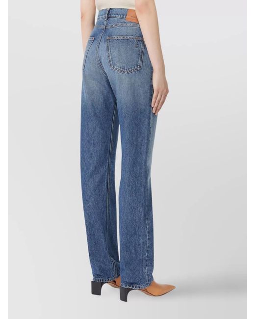 Sportmax Blue Denim Low-Rise Straight-Leg Jeans