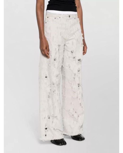 Haikure White Bethany Bull Destroy Wide Leg Jeans