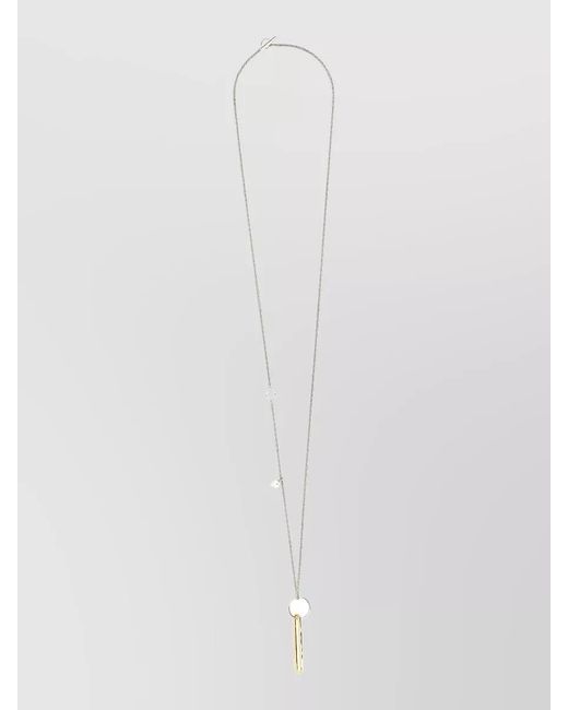 Jil Sander White 601 Chain Link Mixed Metal Necklace