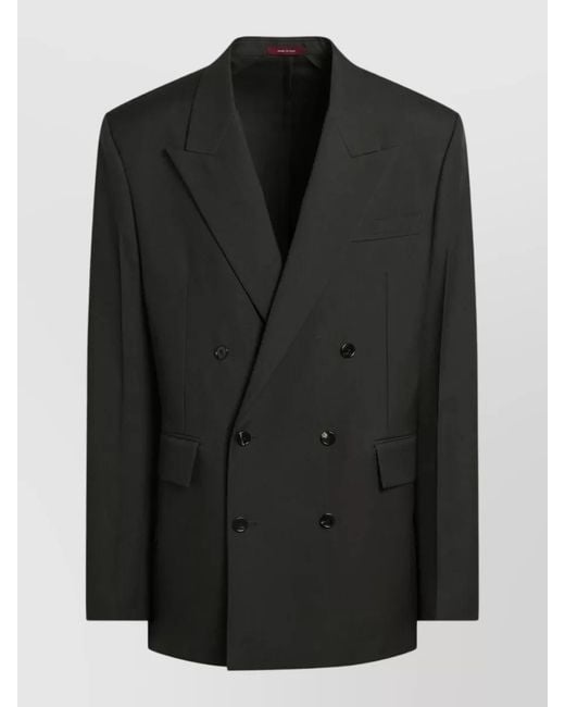 Gucci Black Double Breasted Suit Jacket Notch Lapels for men