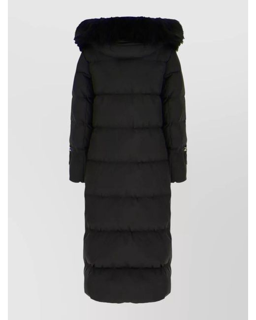 Moorer Black Polyester Breuil Down Jacket Faux Fur Hood
