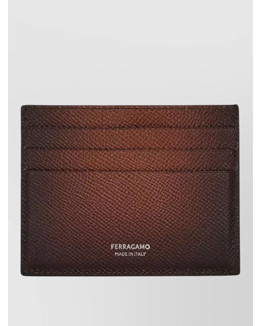 Ferragamo Brown Leather Cardholder for men