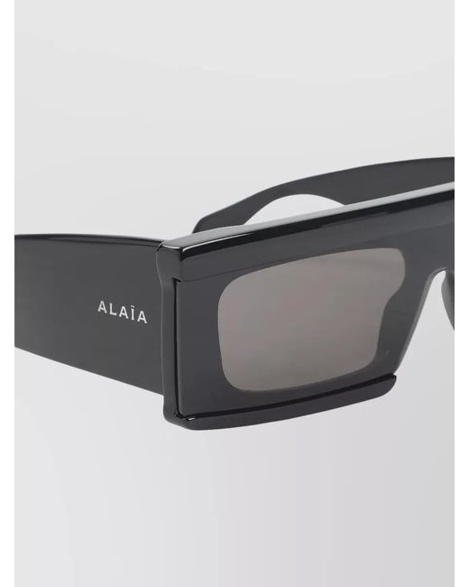 Alaïa Gray Square Acetate Sunglasses