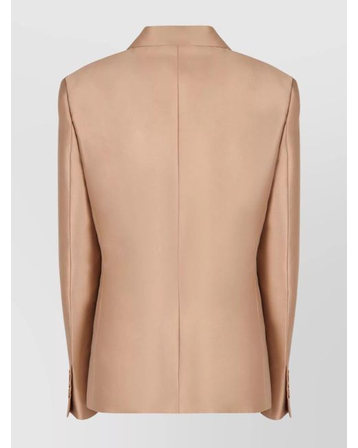 Alberta Ferretti Natural Silk Satin Blazer