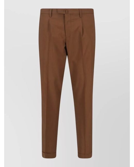 Briglia 1949 Brown Straight Pants Belt Loops Back Pockets for men