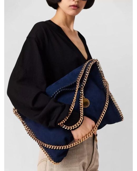 Stella McCartney Blue Falabella Shoulder Bag Three Chain Strap