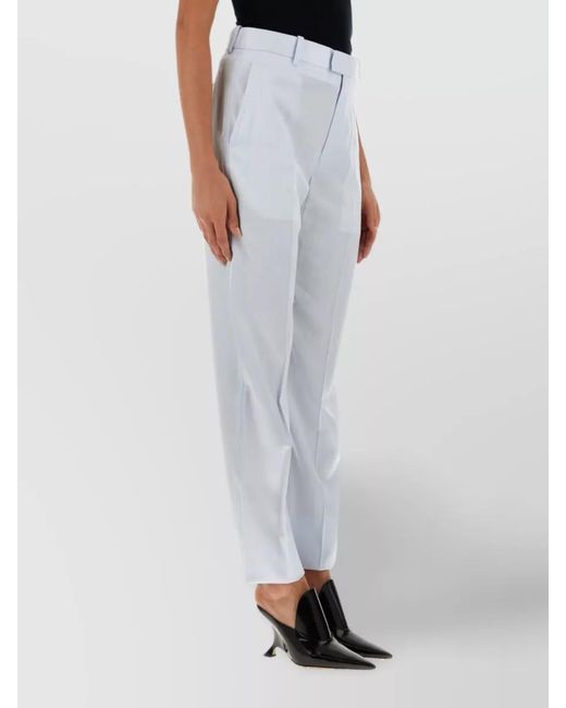 Bottega Veneta White Twill Straight-Leg Trousers