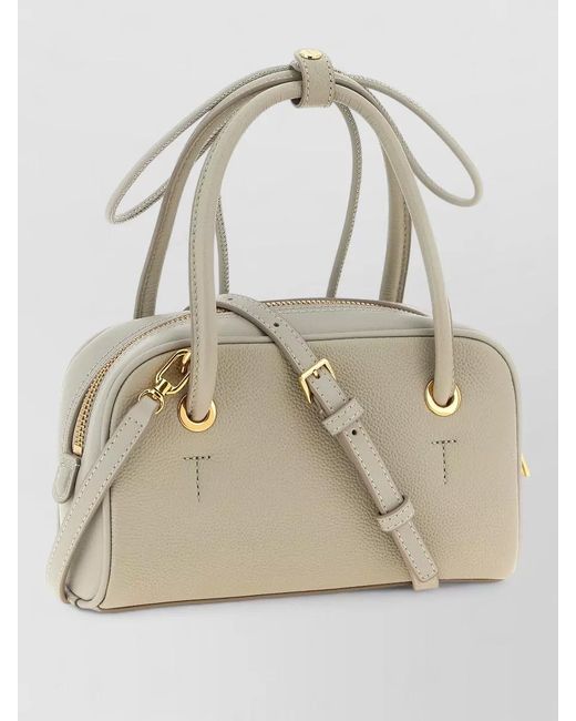 Furla Natural Poppy S Shoulder Bag Adjustable Strap Handles