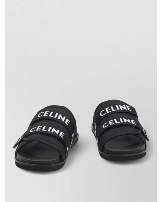 Céline Black Jacquard Logo Strappy Sandals for men