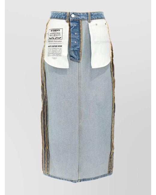 Vetements Blue Cotton High-Rise Denim Skirt