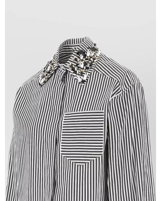 Sportmax Gray Cotton Cropped Sweater