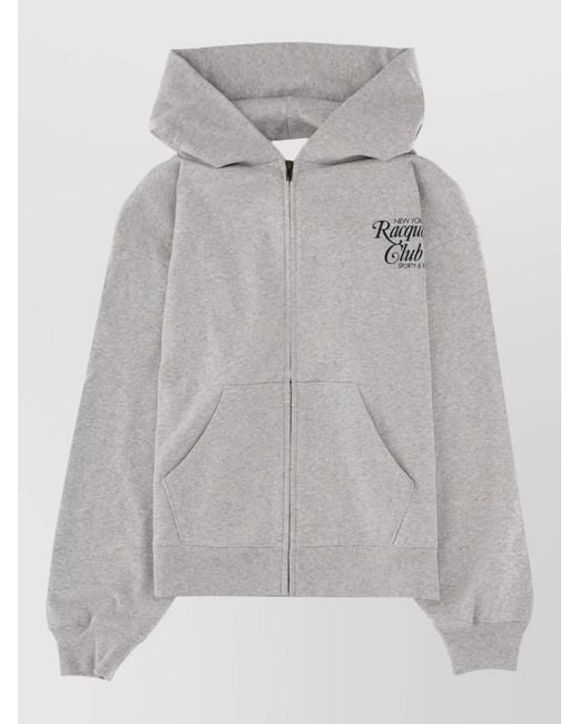 Sporty & Rich Gray Cotton Oversized Sweatshirt
