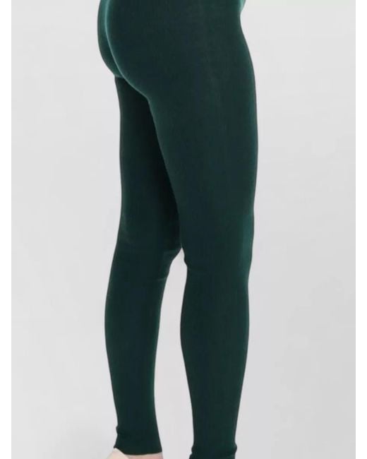 Dolce & Gabbana Green Cashmere Ribbed High-Rise Leggings