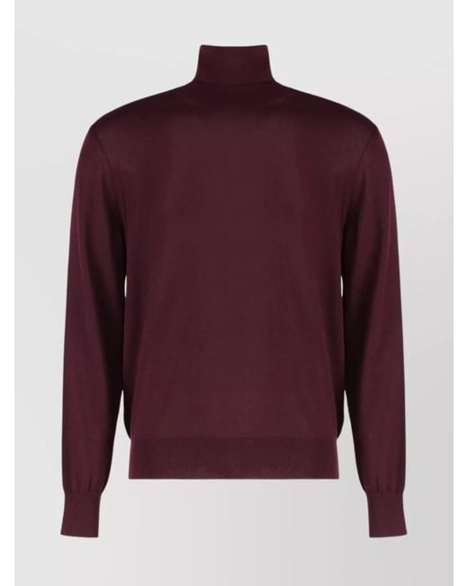 Saint Laurent Red Fine-Knit Wool Slim-Fit Turtleneck Sweater for men