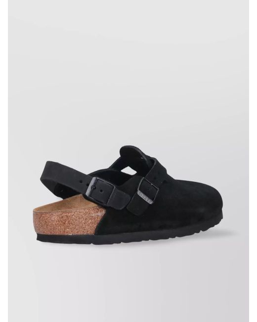 Birkenstock Black Leather Slingback Mules