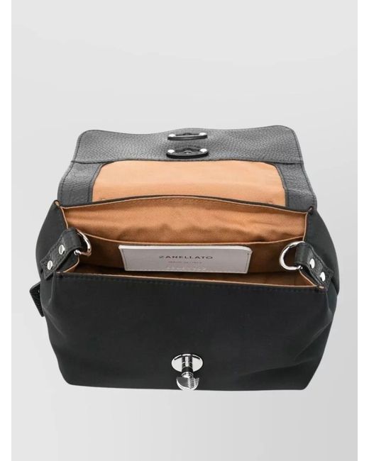 Zanellato Black Postina Rimboccata Tokyo Baby Shoulder Bag