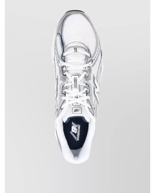 New Balance White Mesh Sneakers Rubber Sole Sporty Design
