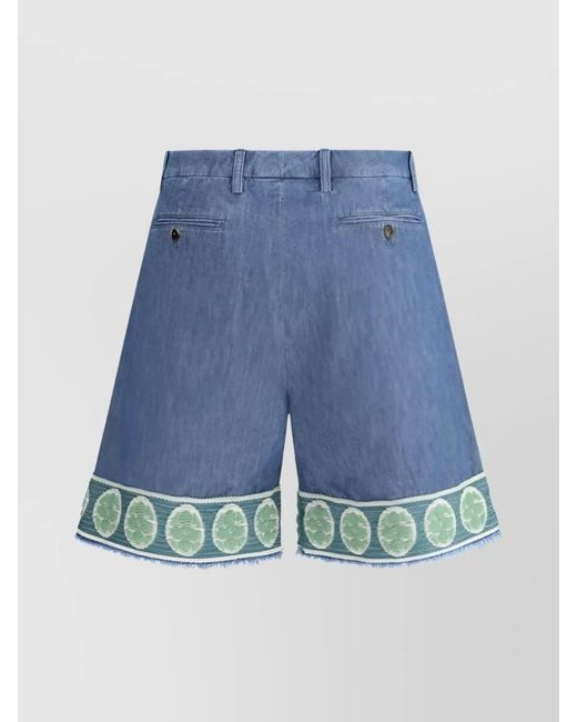 Valentino Blue Denim Tailored Shorts for men