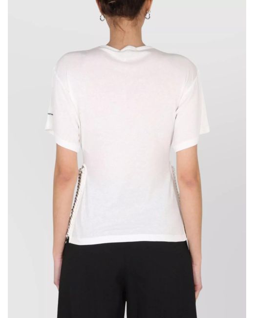 Stella McCartney White Crew-Neck T-Shirt With Chain Detail
