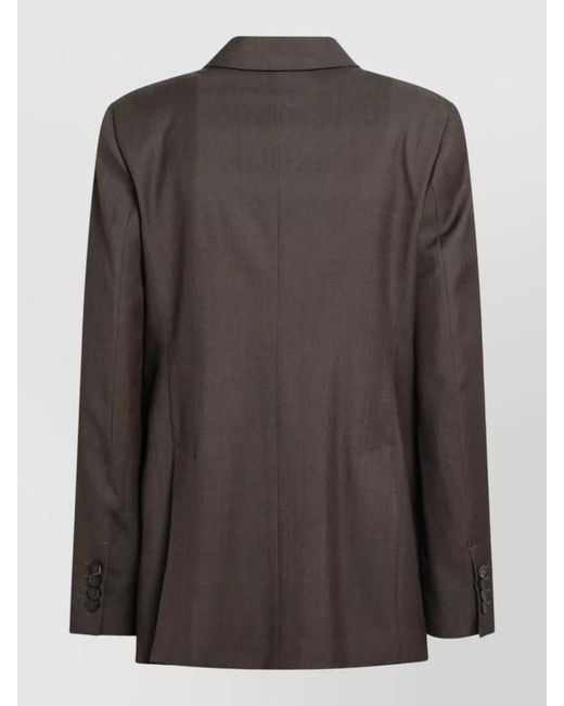 Max Mara Black Double Breasted Tailored Jacket Front Pockets