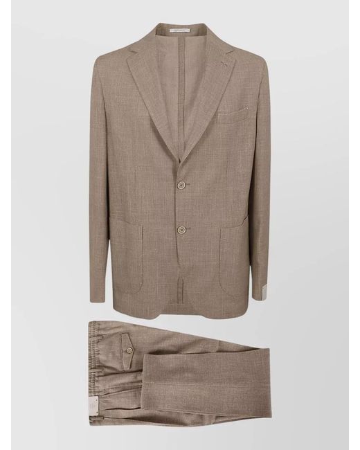 Eleventy Natural Tailored Jacket Single Vent Notch Lapel for men