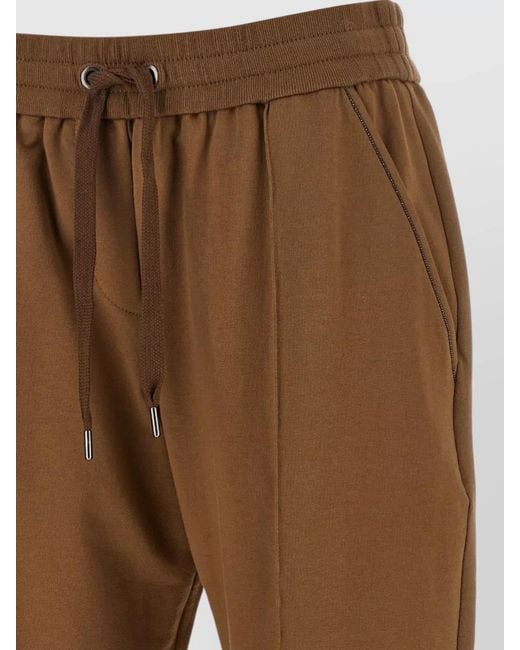 Brunello Cucinelli Brown Monile Detail Flared Cropped Lounge Joggers