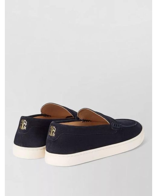 Brunello Cucinelli Blue Suede Loafers for men