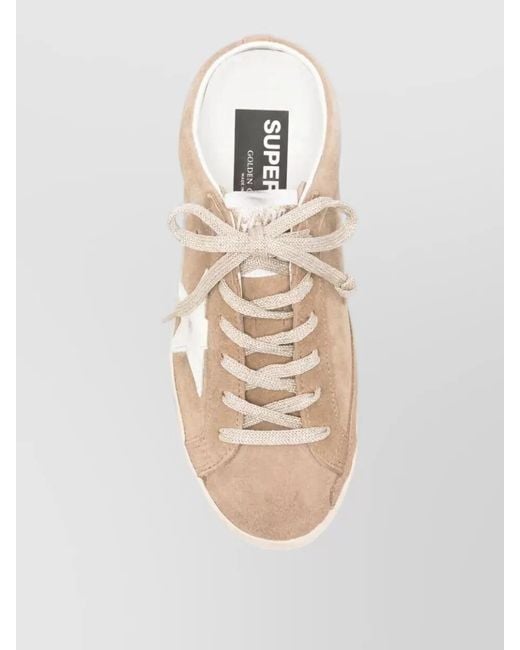 Golden Goose Deluxe Brand Natural Superstar Suede Sabot Lace Up Sneakers