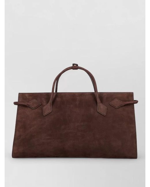 Alaïa Brown Calfskin Leather Tote Bag