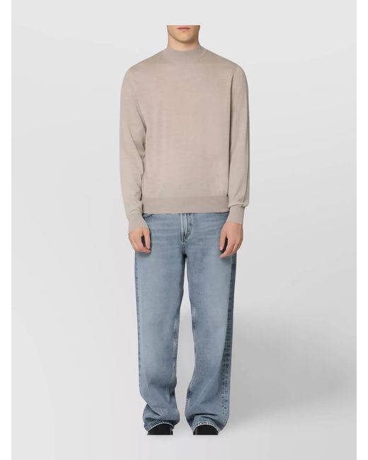 Bottega Veneta White Cashmere Crew-Neck Sweater for men