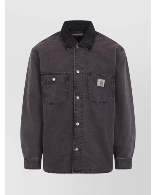 Carhartt Blue Cotton Shirt Jacket for men