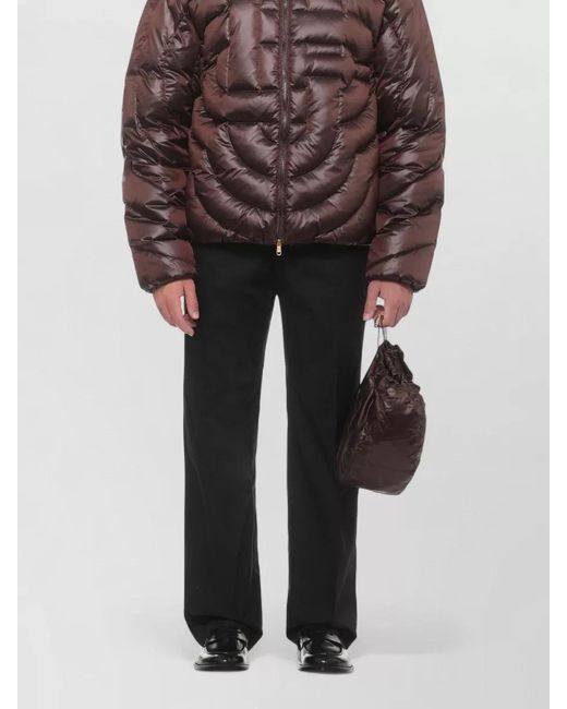 Casablanca Brown Hooded Padded Jacket High Neck Quilting for men