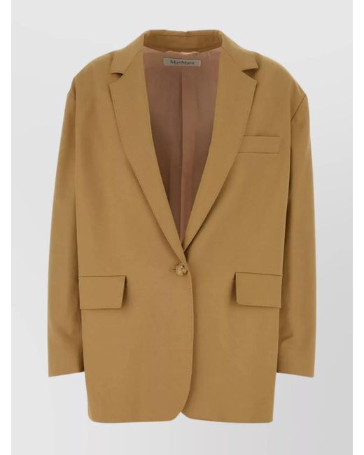 Max Mara Natural Stretch Cotton Single-Breasted Blazer