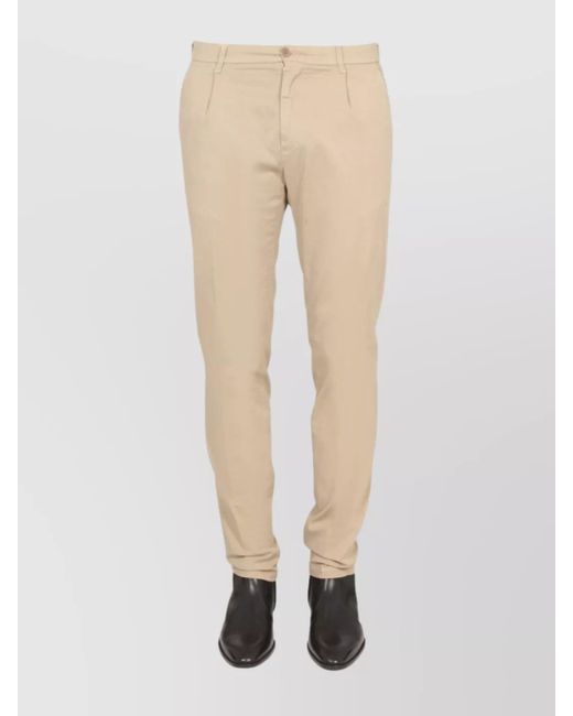 Aspesi Natural Slim Fit Trousers With Belt Loops for men